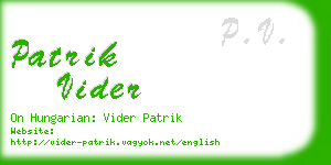 patrik vider business card